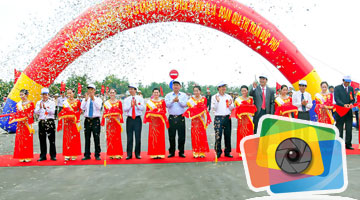 Cérémonie de l’inauguration de la voie d’évitement Duc Phô sur la route nationale 1A