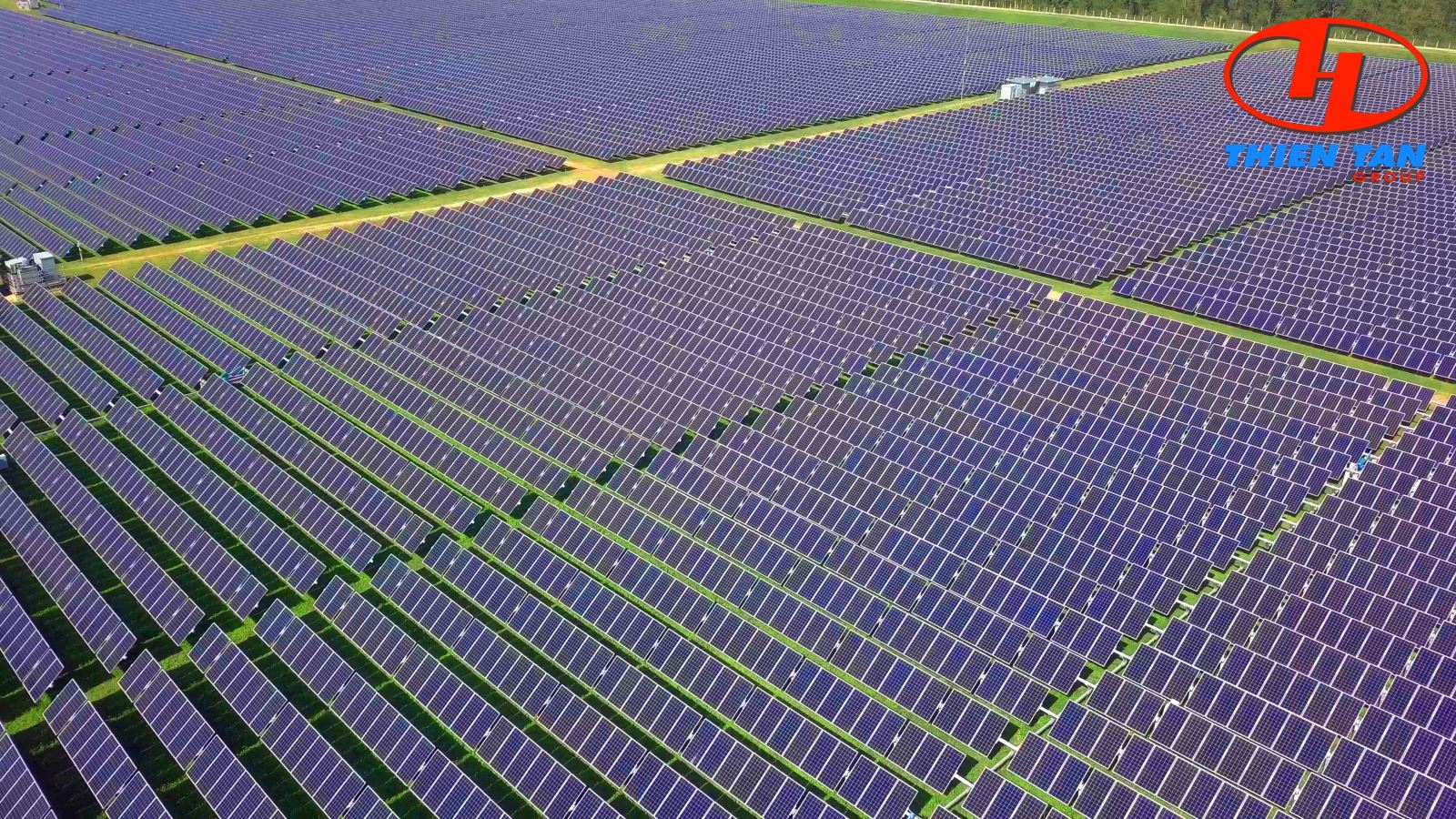 Champ de panneaux solaires